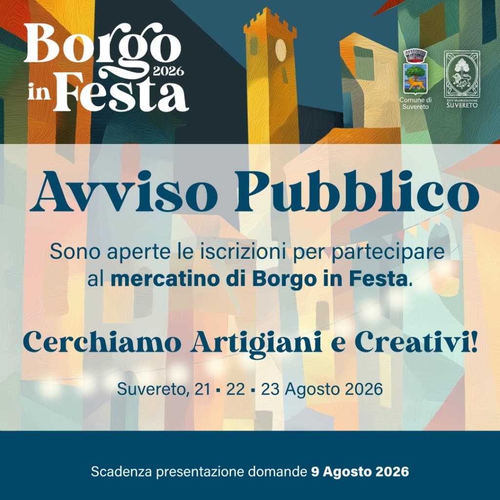 AVVISO: RICERCA ESPOSITORI PER MERCATINO DI BORGO IN FESTA